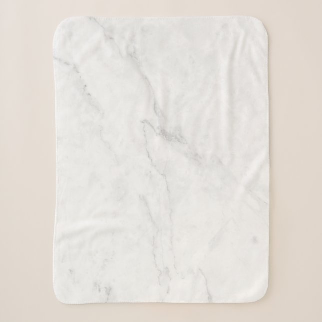  White Marble Sherpa Blanket (Front)
