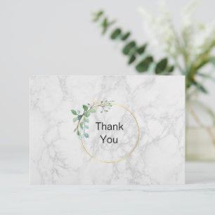 White marble Simple Thank You Card