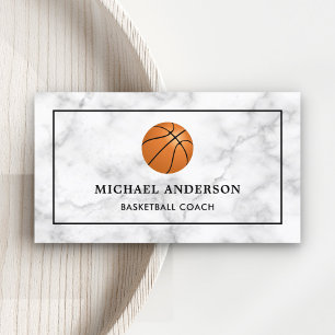 White Marble Sports Professional Basketball Coach Business Card