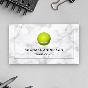 White Marble Sports Professional Tennis Coach Business Card