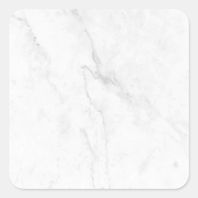  White Marble Square Sticker (Front)