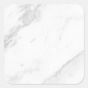 White Marble Square Sticker