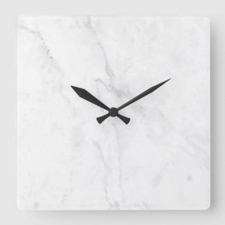 White Marble Square Wall Clock