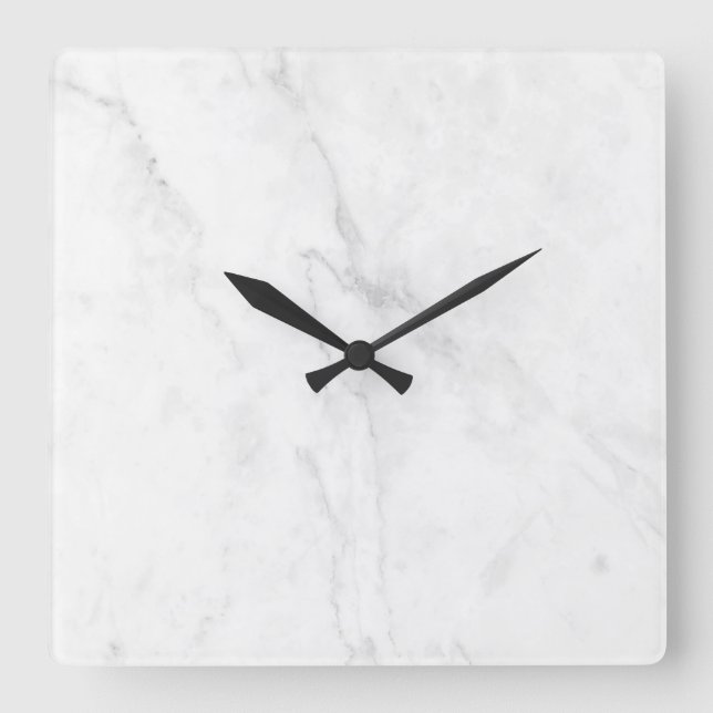  White Marble Square Wall Clock (Front)
