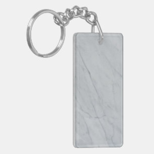 White Marble Stone Acrylic Keychain