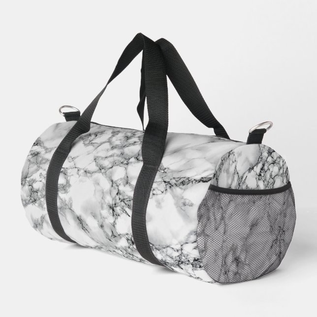 White Marble Stone Duffle Bag (Right Corner)