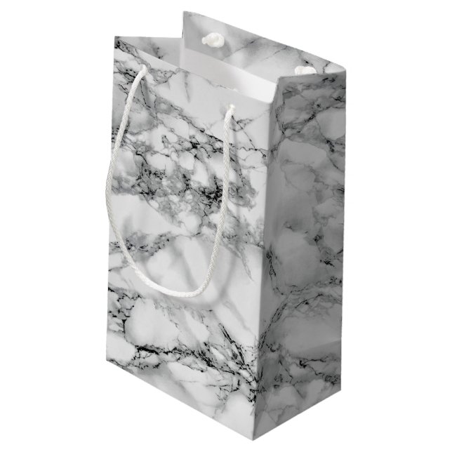 White Marble Stone Gift Bag Modern Design (Back Angled)