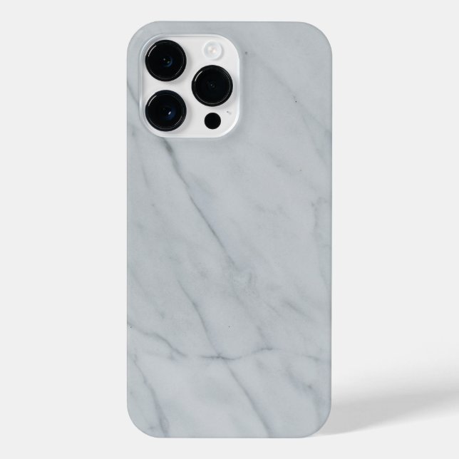 White Marble Stone iPhone 14 Pro Max Case (Back)