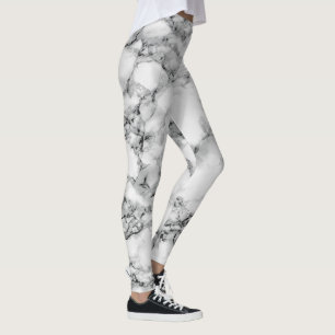 White Marble Stone Leggings