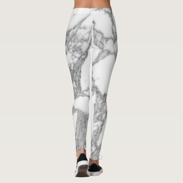 White marble stone leggings for sport fitness gym (Back)
