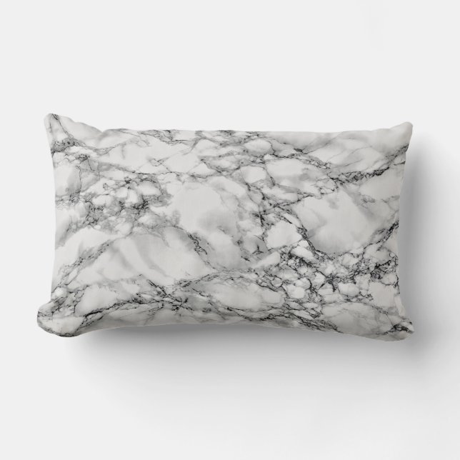 White Marble Stone Lumbar Pillow (Front)