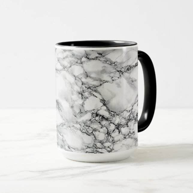 White Marble Stone Mug (Front Right)