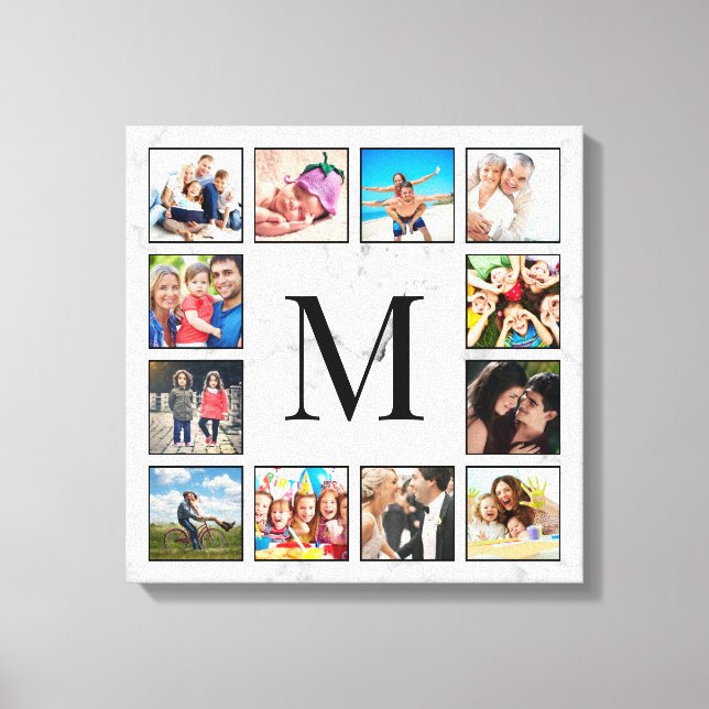 White Marble Stone Pattern Canvas Print (Front)