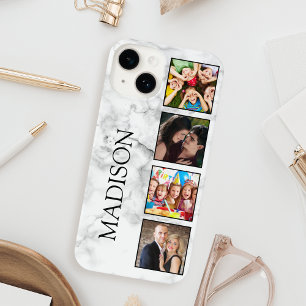 White Marble Stone Pattern iPhone 14 Case