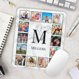 White Marble Stone Pattern Mouse Pad