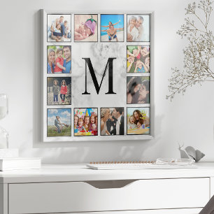 White Marble Stone Pattern Poster