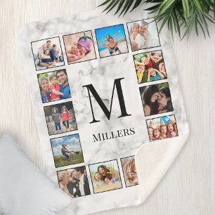 White Marble Stone Pattern Sherpa Blanket