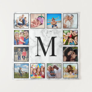 White Marble Stone Pattern Tapestry