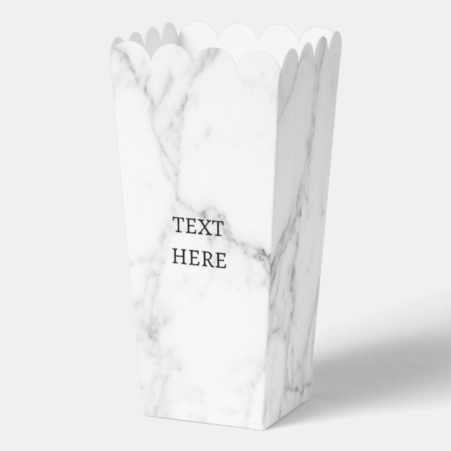 White marble stone texture custom popcorn favour box (Front)