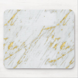 White Marble Stone With Glitter Mouse Pad