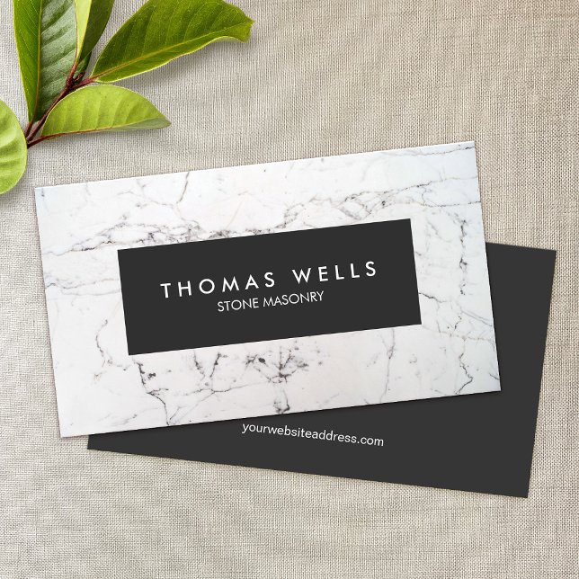 White Marble Stonemason Architect Business Card (Creator Uploaded)