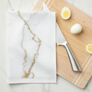White Marble Tea Towel