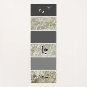White Marble Texture And Black Pastel colour Custo Yoga Mat