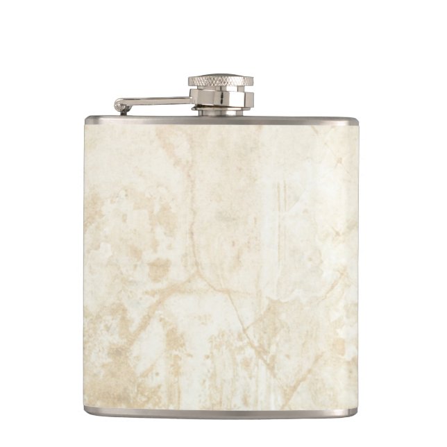 White Marble Texture Hip Flask (Front)