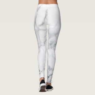 White marble texture leggings