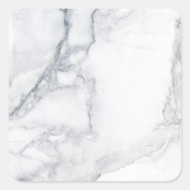 White marble texture square sticker (Front)