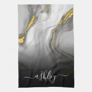 White Marble Texture Tea Towel