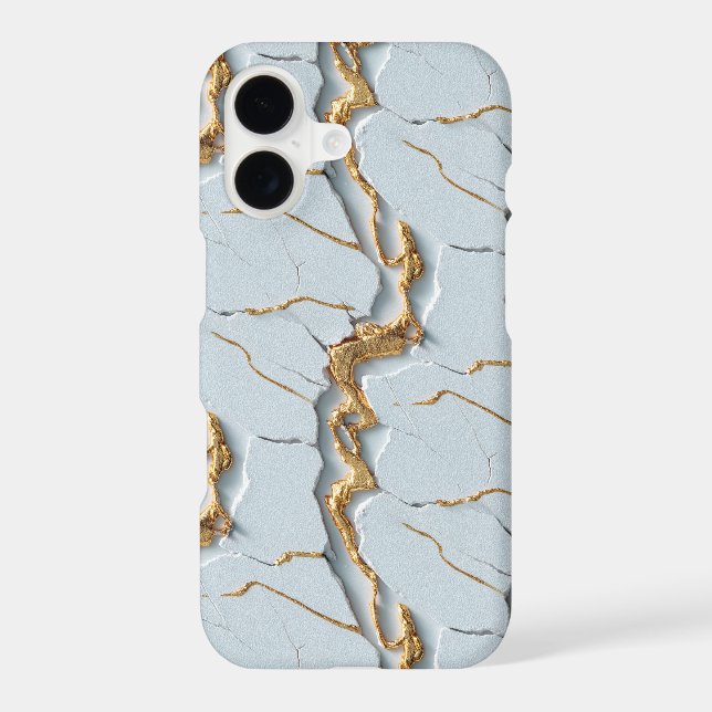 White Marble Texture with Cracked Gold Veins (Back)
