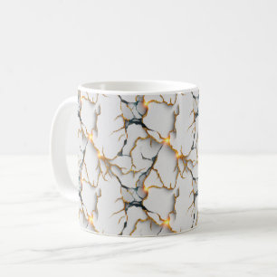 White Marble Texture with Glowing Gold Veins Coffee Mug