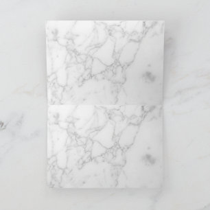 White Marble Thank You Card