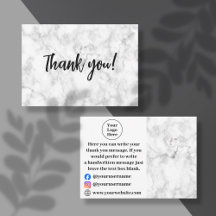White marble Thank You Card