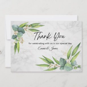 White Marble  Thank You Card