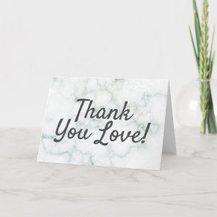 White Marble Thank You Love Card