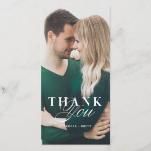 White Marble Thank You Wedding Card