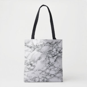 White Marble Tote Bag