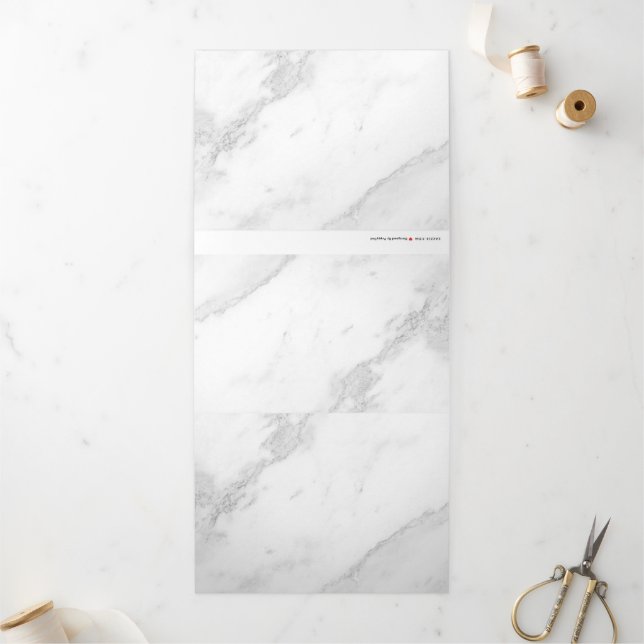 White Marble Tri-Fold Announcement (Outside)
