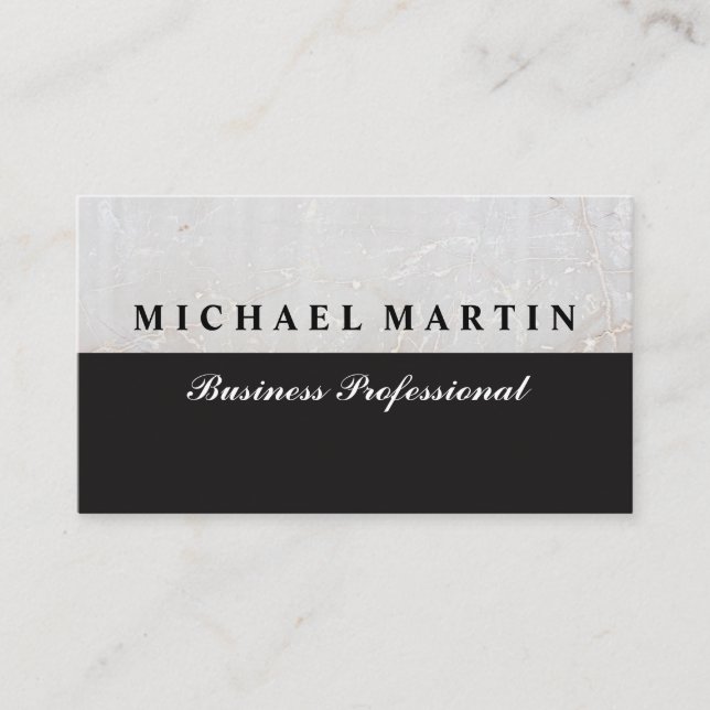 White Marble | Two Tone Business Card (Front)
