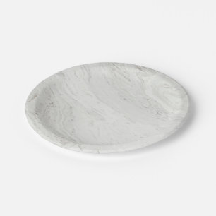 White marble wedding  paper plate
