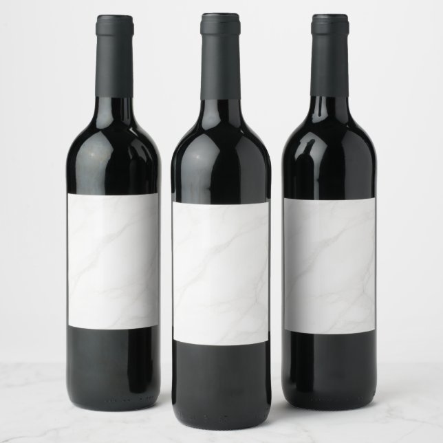 White Marble Wine Label (Bottles)