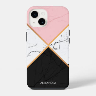 White Marble With Golden  Lines iPhone 14 Case