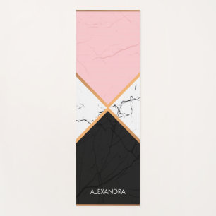 White Marble With Golden Lines Yoga Mat