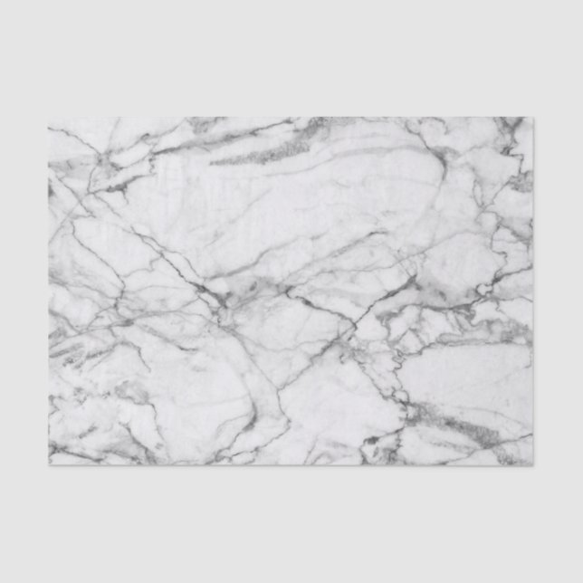 White Marble With Grey Pattern Tissue Paper (Front)