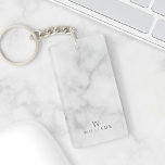 White Marble with Personalised Monogram and Name Key Ring<br><div class="desc">White Marble with Personalised Monogram and Name Gift featuring monogram and name in grey modern sans serif font style on white marble background. Perfect gift for dad, husband, family, newlywed and more. Also perfect as bridesmaids and groomsmen gift, wedding gift, holiday gift, family reunion gift and gift for any special...</div>