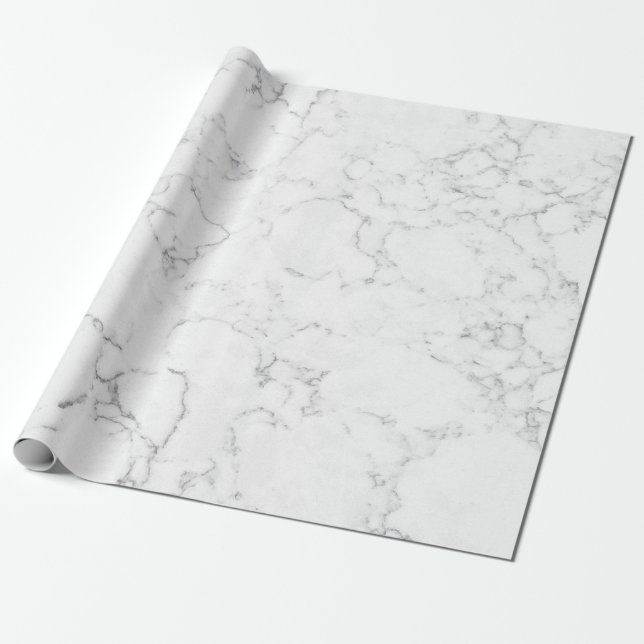 White Marble Wrapping Paper (Unrolled)