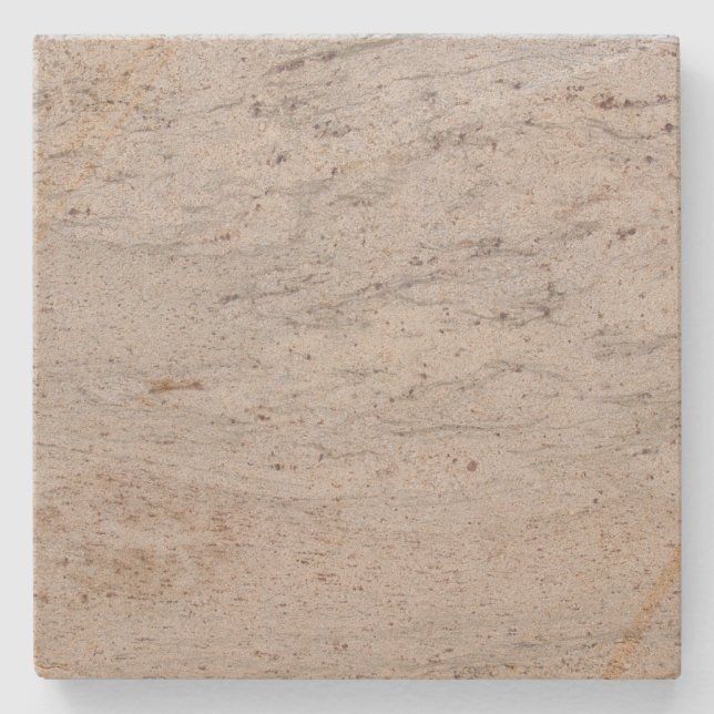 White Marbled Spotted Square Stone Coaster (Front)