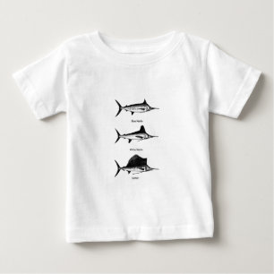 White Marlin - Blue Marlin - Sailfish Logo Baby T-Shirt